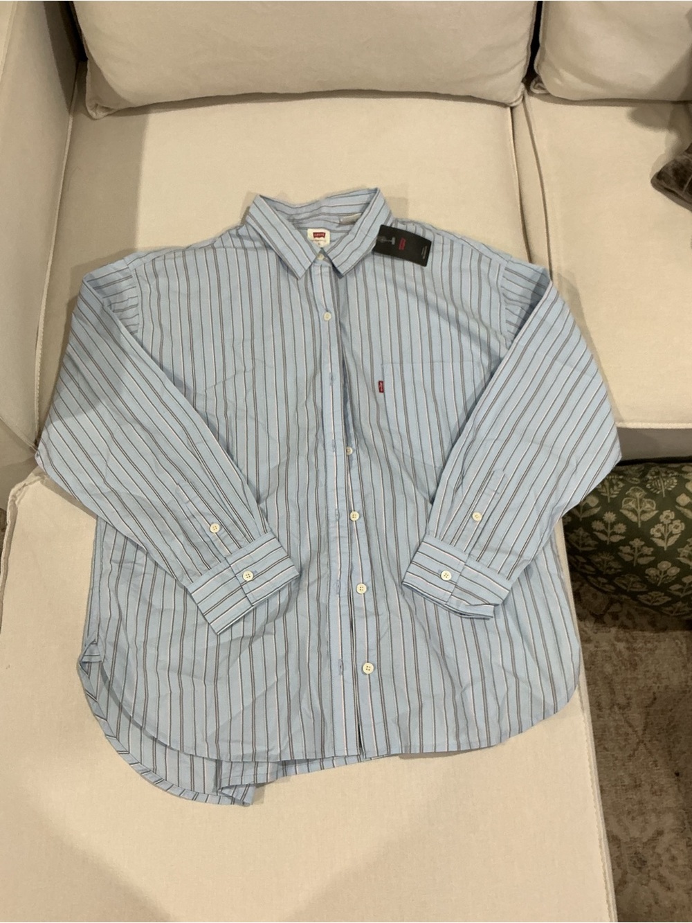 Levi's Light Blue Striped Button-Up Shirt